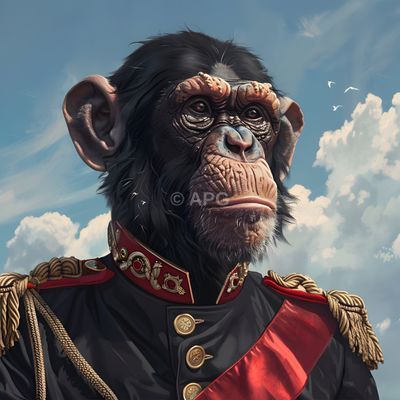 Der General-Schimpanse: Ein Porträt in historischer Uniform